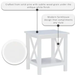 Accent & End Tables-Kirkland's Home Antique White X Side Frame Accent Table