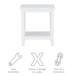 Accent & End Tables-Kirkland's Home Antique White X Side Frame Accent Table