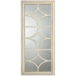 Decorative Mirrors-Kirkland's Home Antique Whitewashed Diamond Panel Wall Mirror