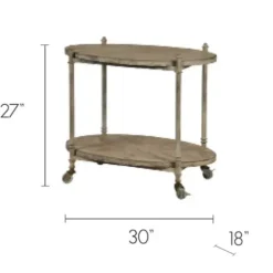 Kitchen Islands & Bar Carts-Kirkland's Home Antique Wood And Metal Bar Cart