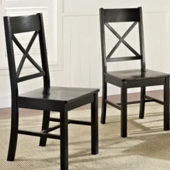 Dining Chairs-Kirkland's Home Antique Wood Dining Chairs, Set Of 2 Black