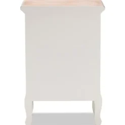 Nightstands-Kirkland's Home Antique Wooden 3-Drawer Nightstand White