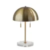 Table Lamps-Kirkland's Home Antiqued Brass Dome Shade Table Lamp Gold