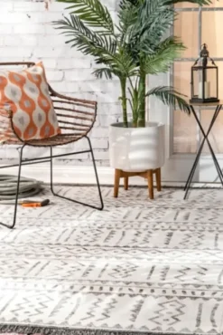 Outdoor Rugs-Kirkland's Home Antiqued Ivory Copper Outdoor Area Rug, 5X7 Tan/Yellow