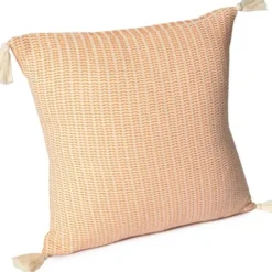 Pillows-Kirkland's Home Apricot Trapeze Organic Cotton Throw Pillow Orange/Ivory