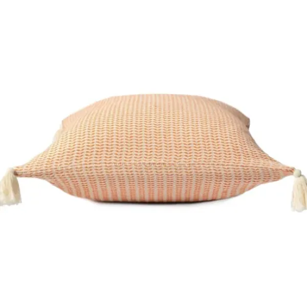 Pillows-Kirkland's Home Apricot Trapeze Organic Cotton Throw Pillow Orange/Ivory