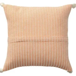 Pillows-Kirkland's Home Apricot Trapeze Organic Cotton Throw Pillow Orange/Ivory