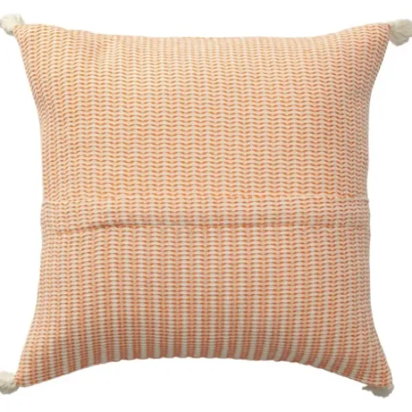 Pillows-Kirkland's Home Apricot Trapeze Organic Cotton Throw Pillow Orange/Ivory