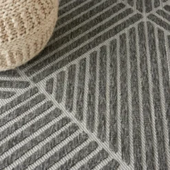 Outdoor Rugs-Kirkland's Home Aqua Embellished Indoor/Outdoor Area Rug, 3X4 Blue/White