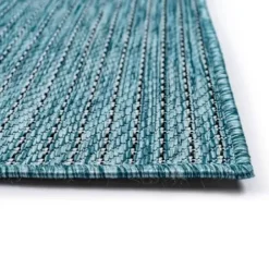 Outdoor Rugs-Kirkland's Home Aqua Intertwine Indoor/Outdoorr Area Rug, 6X9 Blue