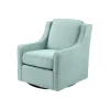 Accent Chairs-Kirkland's Home Aqua Upholstered Swivel Accent Chair Blue