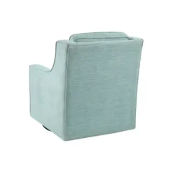 Accent Chairs-Kirkland's Home Aqua Upholstered Swivel Accent Chair Blue
