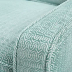 Accent Chairs-Kirkland's Home Aqua Upholstered Swivel Accent Chair Blue