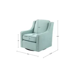 Accent Chairs-Kirkland's Home Aqua Upholstered Swivel Accent Chair Blue