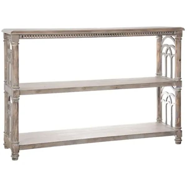 Entryway Furniture-Kirkland's Home Arch Sides Cathedral Console Table White
