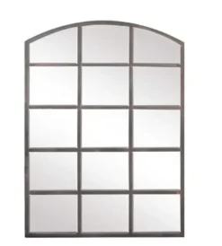 Decorative Mirrors-Kirkland's Home Arched Windowpane Wall Mirror Gray