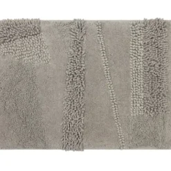 Bathroom Rugs-Kirkland's Home Arctic Asymmetrical Cotton Bath Mat, 60 In. White