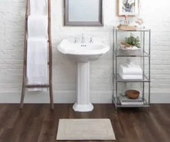 Bathroom Rugs-Kirkland's Home Arctic Plush Reversible Cotton Bath Mat, 34 In. White