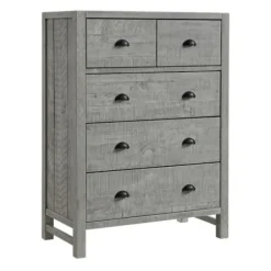 Dressers & Chests-Kirkland's Home Arden Wood 5-Drawer Chest Gray