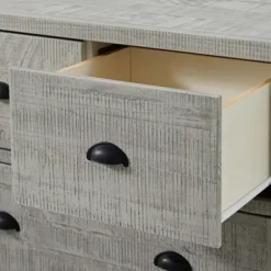 Dressers & Chests-Kirkland's Home Arden Wood 5-Drawer Chest Gray