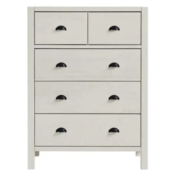 Dressers & Chests-Kirkland's Home Arden Wood 5-Drawer Chest White
