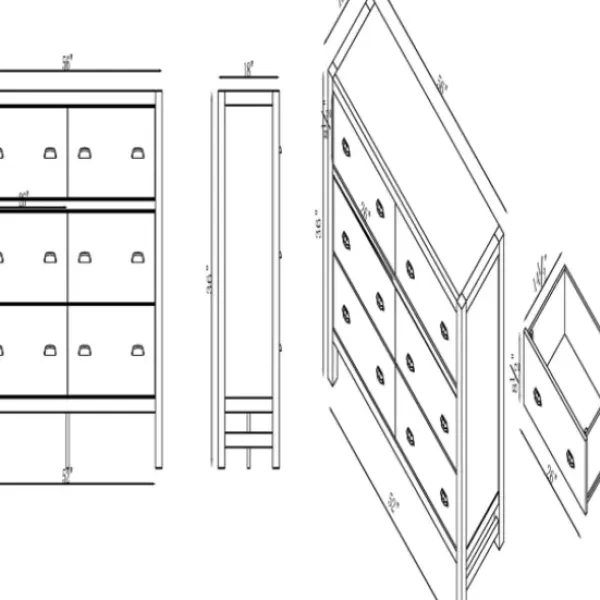 Dressers & Chests-Kirkland's Home Arden Wood 6-Drawer Dresser Gray
