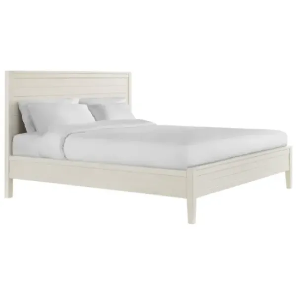 Beds & Headboards-Kirkland's Home Arden Wood Panel King Bed White