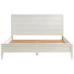 Beds & Headboards-Kirkland's Home Arden Wood Panel King Bed White
