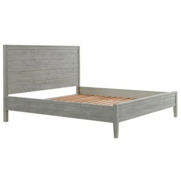 Beds & Headboards-Kirkland's Home Arden Wood Panel King Bed Gray