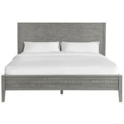Beds & Headboards-Kirkland's Home Arden Wood Panel King Bed Gray