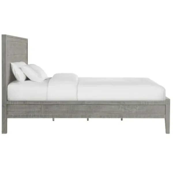 Beds & Headboards-Kirkland's Home Arden Wood Panel King Bed Gray