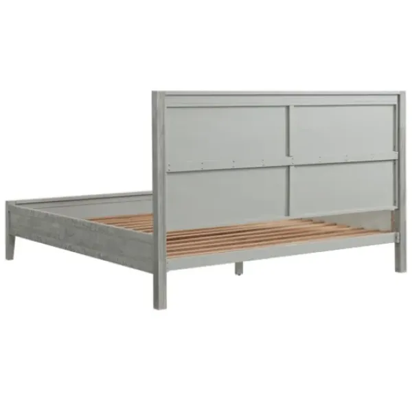 Beds & Headboards-Kirkland's Home Arden Wood Panel King Bed Gray