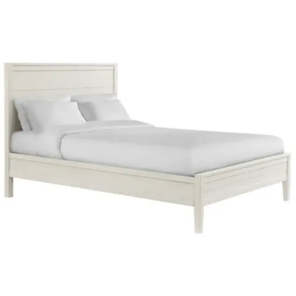 Beds & Headboards-Kirkland's Home Arden Wood Panel Queen Bed White