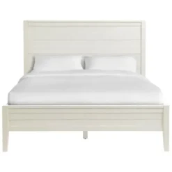 Beds & Headboards-Kirkland's Home Arden Wood Panel Queen Bed White