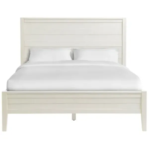 Beds & Headboards-Kirkland's Home Arden Wood Panel Queen Bed White