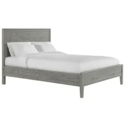 Beds & Headboards-Kirkland's Home Arden Wood Panel Queen Bed Gray