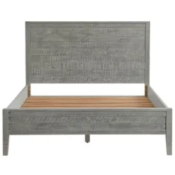 Beds & Headboards-Kirkland's Home Arden Wood Panel Queen Bed Gray