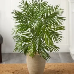 Trees & Topiaries-Kirkland's Home Areca Palm Tree In Sandy Planter