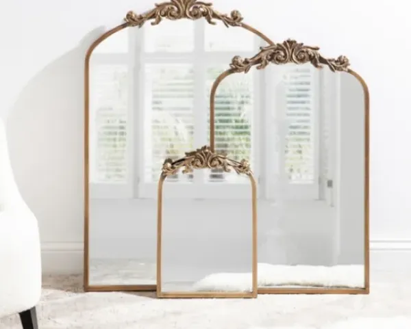 Decorative Mirrors-Kirkland's Home Arendahl Arched Mirror, 24X36 In. Gold