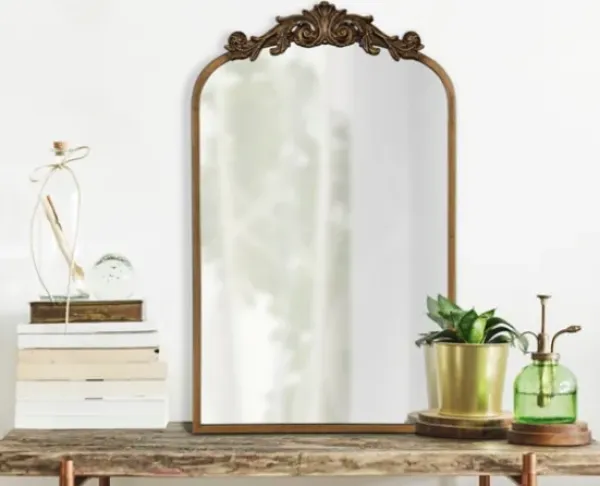 Decorative Mirrors-Kirkland's Home Arendahl Arched Mirror, 19X31 In. Gold