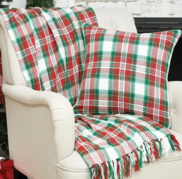 Blankets & Throws-Kirkland's Home Arlington Christmas Throw Blanket Red/Green