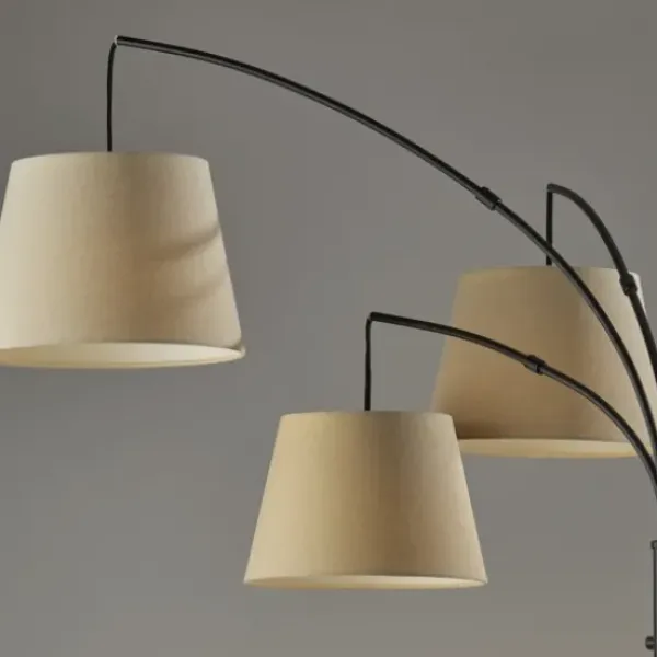 Floor Lamps-Kirkland's Home 3-Arm Arc Floor Lamp Tan