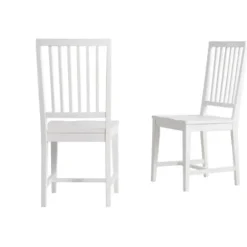 Dining Chairs-Kirkland's Home Armless Slat Back 2-Pc. Dining Chair Set White