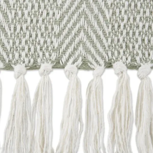 Blankets & Throws-Kirkland's Home Artichoke Herringbone Fringe Throw Green