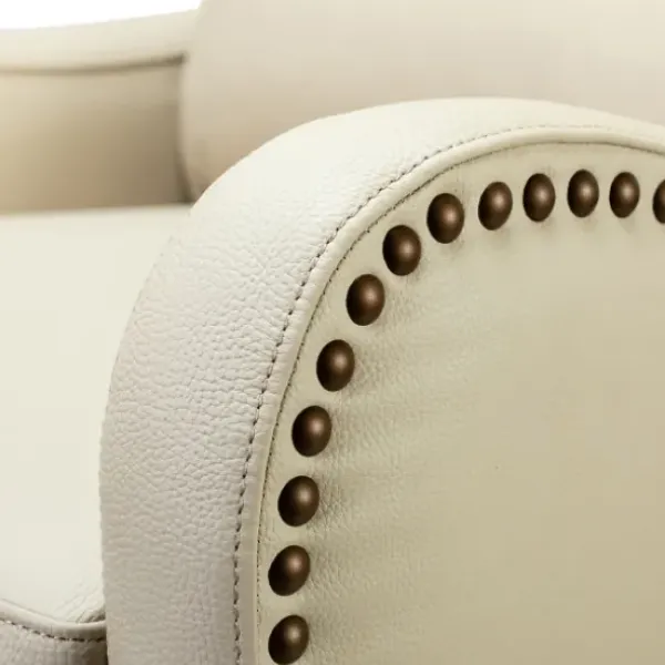 Accent Chairs-Kirkland's Home Arturo Leather Wingback Recliner Ivory