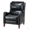 Accent Chairs-Kirkland's Home Arturo Leather Wingback Recliner Black