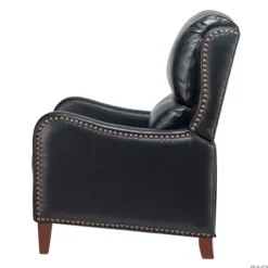 Accent Chairs-Kirkland's Home Arturo Leather Wingback Recliner Black