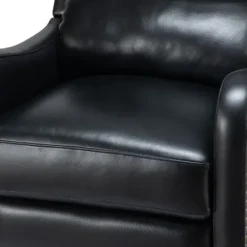 Accent Chairs-Kirkland's Home Arturo Leather Wingback Recliner Black