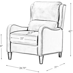 Accent Chairs-Kirkland's Home Arturo Leather Wingback Recliner Brown