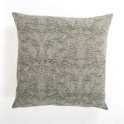 Pillows-Kirkland's Home Ash Chenille Damask Pillow Gray